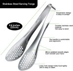 9-inch buffet tongs, 2-piece stainless steel food tongs set - Image 2
